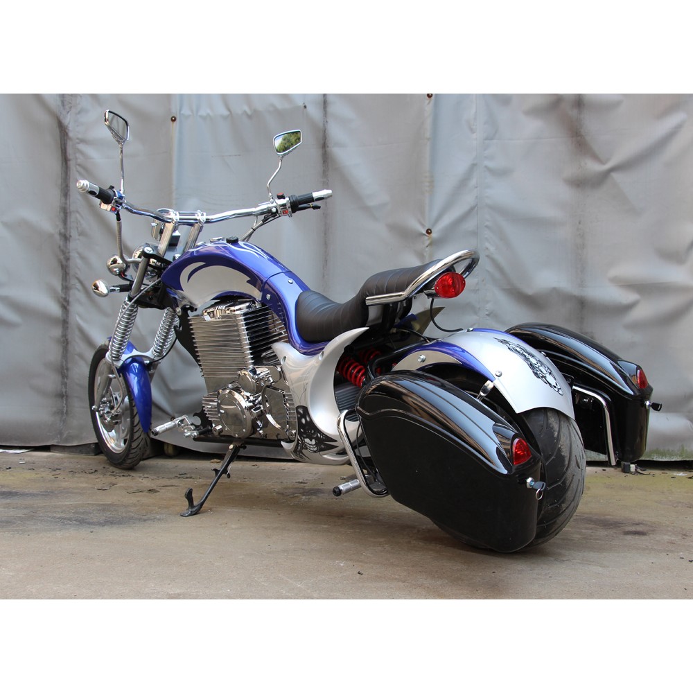 Электромотоцикл GreenCamel Chopper C200, 72V 3000W R15 Синий 4